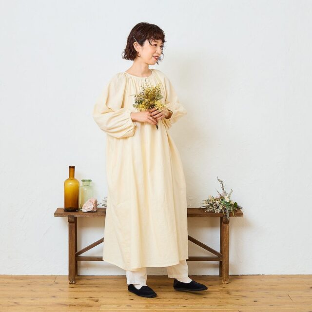 0624AS63088 【tomomiさんコラボ】【丈が選べる】コットンリネンブロード2WAYワンピース
