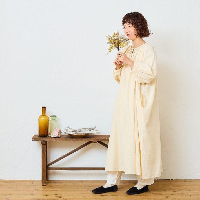 0624AS63088 【tomomiさんコラボ】【丈が選べる】コットンリネンブロード2WAYワンピース