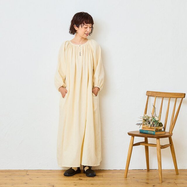 0624AS63088 【tomomiさんコラボ】【丈が選べる】コットンリネンブロード2WAYワンピース