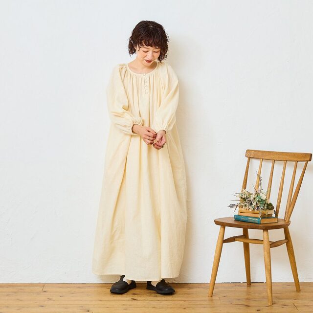 0624AS63088 【tomomiさんコラボ】【丈が選べる】コットンリネンブロード2WAYワンピース