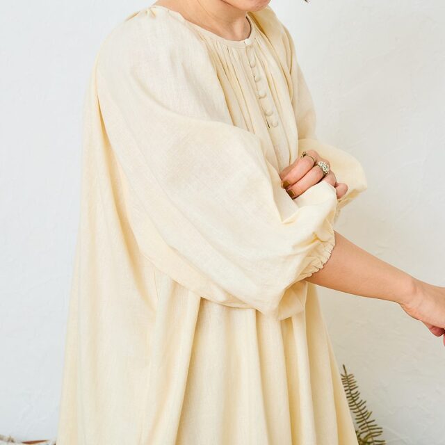 0624AS63088 【tomomiさんコラボ】【丈が選べる】コットンリネンブロード2WAYワンピース