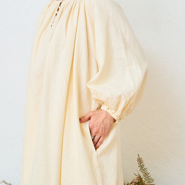 0624AS63088 【tomomiさんコラボ】【丈が選べる】コットンリネンブロード2WAYワンピース
