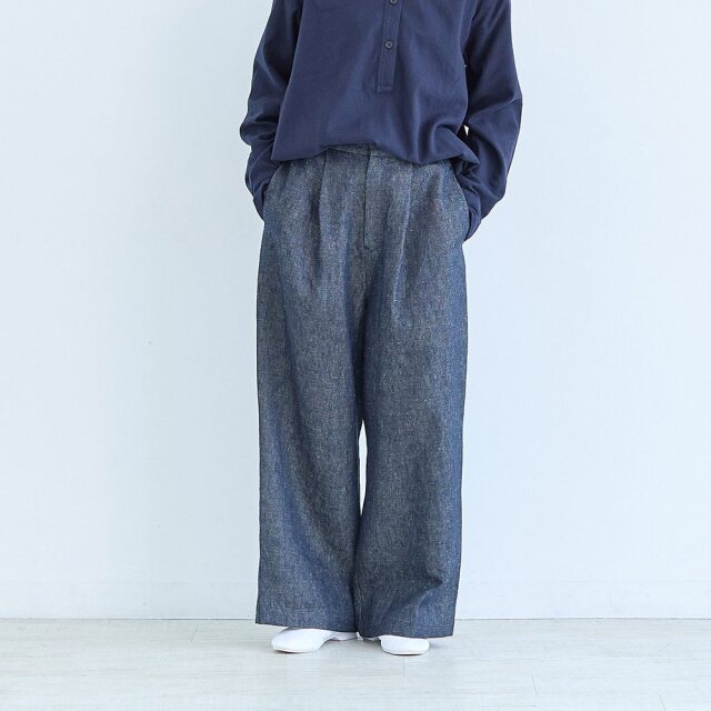 0624AS66082 【erikaさんコラボ】リネンデニムタックパンツ