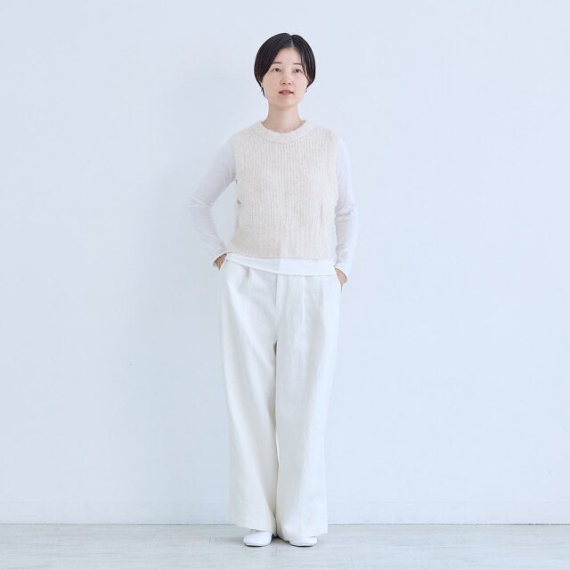 0624AS66082 【erikaさんコラボ】リネンデニムタックパンツ