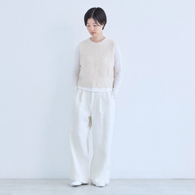 0624AS66082 【erikaさんコラボ】リネンデニムタックパンツ