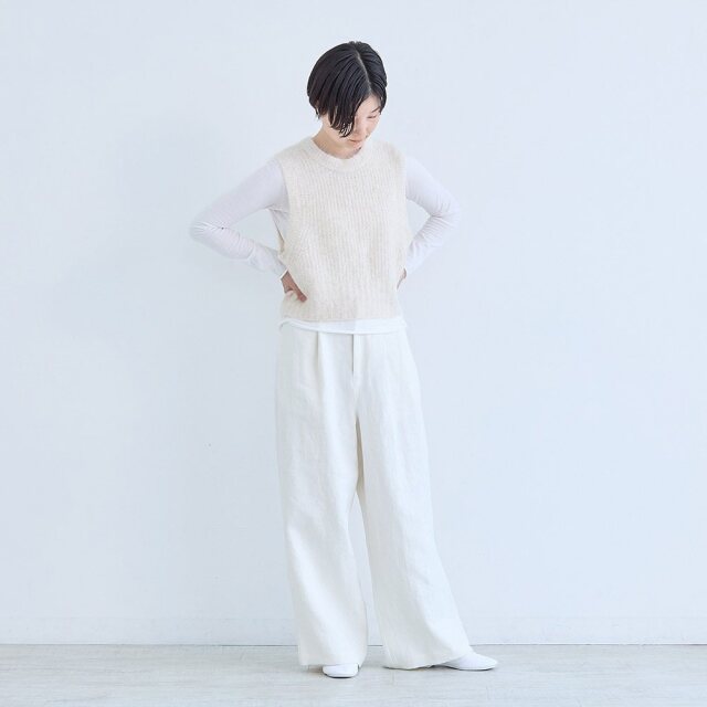 0624AS66082 【erikaさんコラボ】リネンデニムタックパンツ