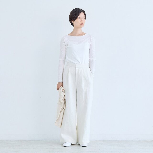 0624AS66082 【erikaさんコラボ】リネンデニムタックパンツ