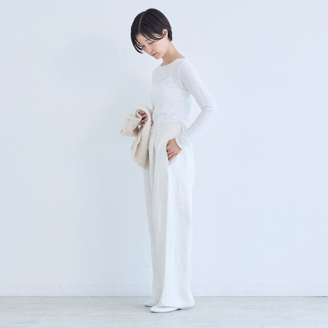 0624AS66082 【erikaさんコラボ】リネンデニムタックパンツ