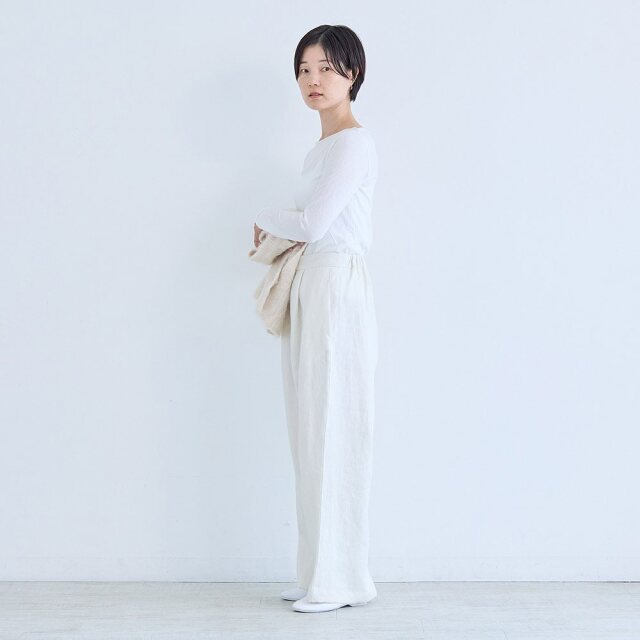 0624AS66082 【erikaさんコラボ】リネンデニムタックパンツ
