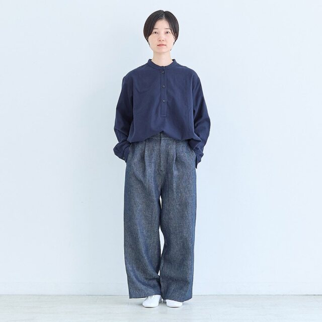 0624AS66082 【erikaさんコラボ】リネンデニムタックパンツ