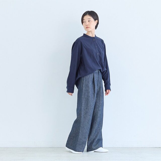 0624AS66082 【erikaさんコラボ】リネンデニムタックパンツ