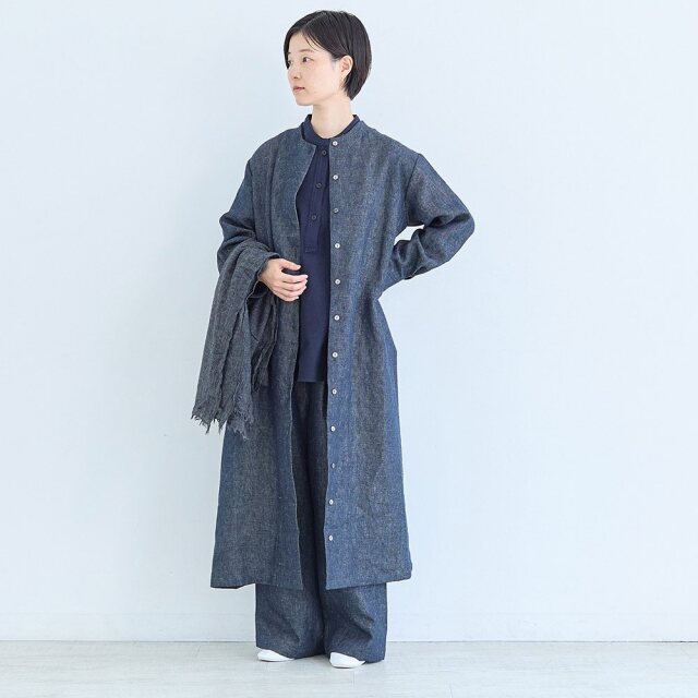 0624AS66082 【erikaさんコラボ】リネンデニムタックパンツ