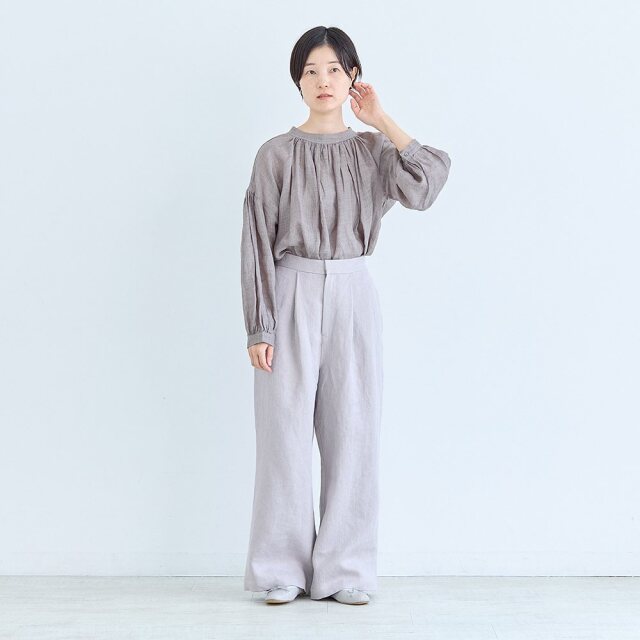 0624AS66082 【erikaさんコラボ】リネンデニムタックパンツ