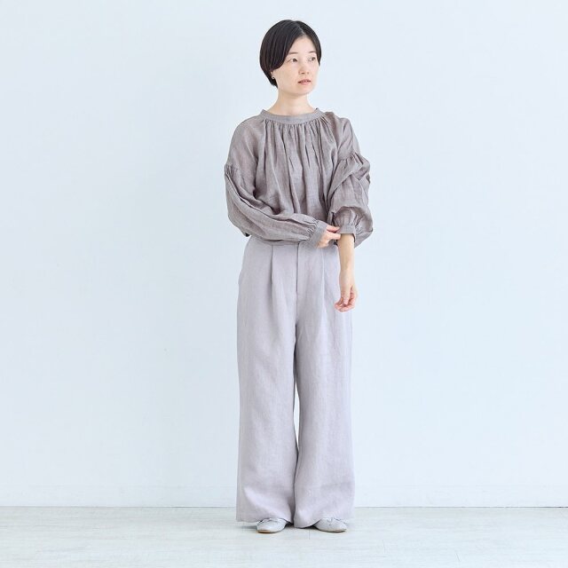 0624AS66082 【erikaさんコラボ】リネンデニムタックパンツ