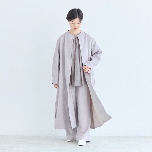 0624AS66082 【erikaさんコラボ】リネンデニムタックパンツ