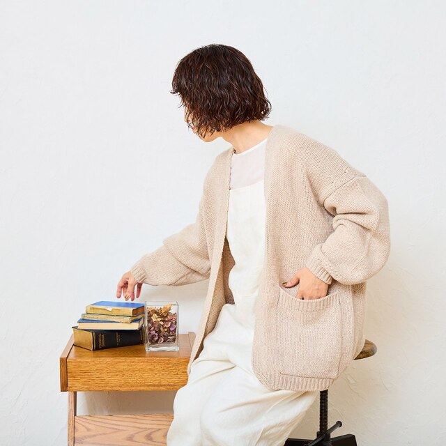 tomomiさんコラボ】ソフトウールニットカーディガン 