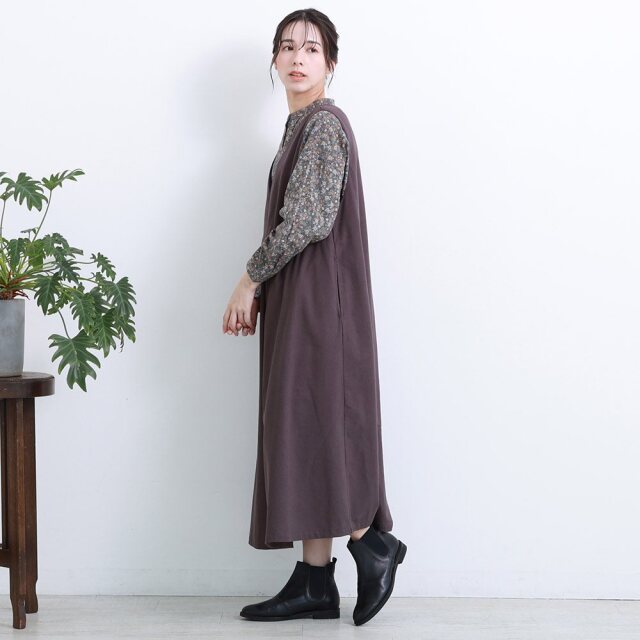 0624AS91066	コットンフラワープリントタックブラウス