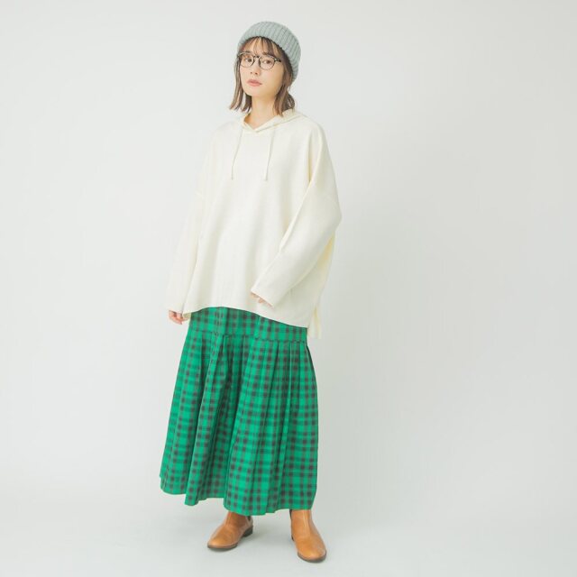 0624AT-57607 リヨセルコットンチェック２ＷＡＹスカート