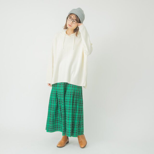 0624AT-57607 リヨセルコットンチェック２ＷＡＹスカート