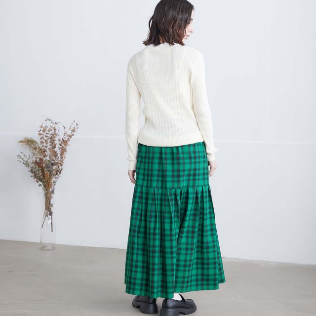 0624AT-57607 リヨセルコットンチェック２ＷＡＹスカート