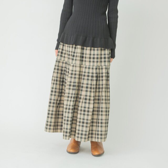 0624AT-57607 リヨセルコットンチェック２ＷＡＹスカート