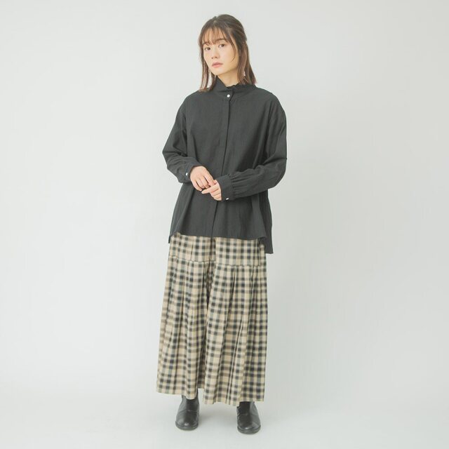 0624AT-57607 リヨセルコットンチェック２ＷＡＹスカート