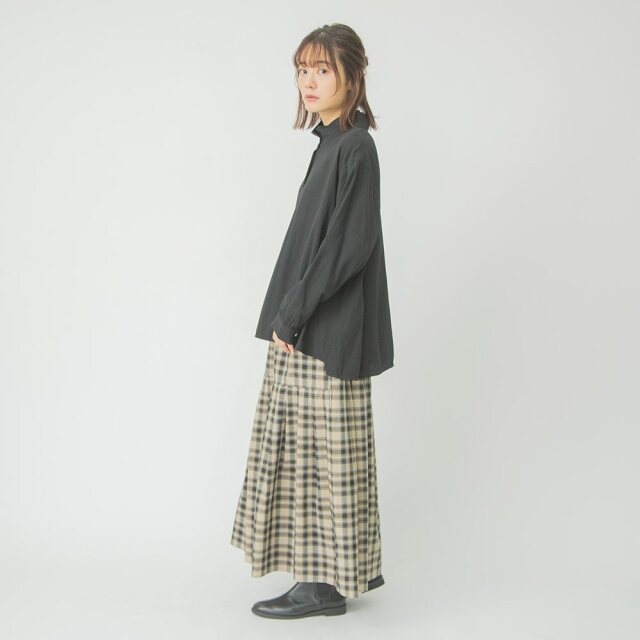 0624AT-57607 リヨセルコットンチェック２ＷＡＹスカート