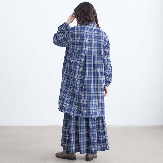 0624AT-57607 リヨセルコットンチェック２ＷＡＹスカート