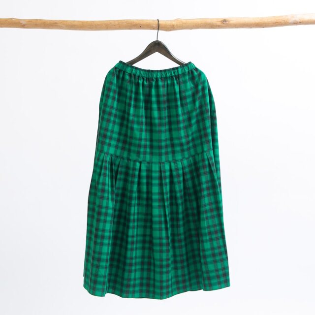0624AT-57607 リヨセルコットンチェック２ＷＡＹスカート