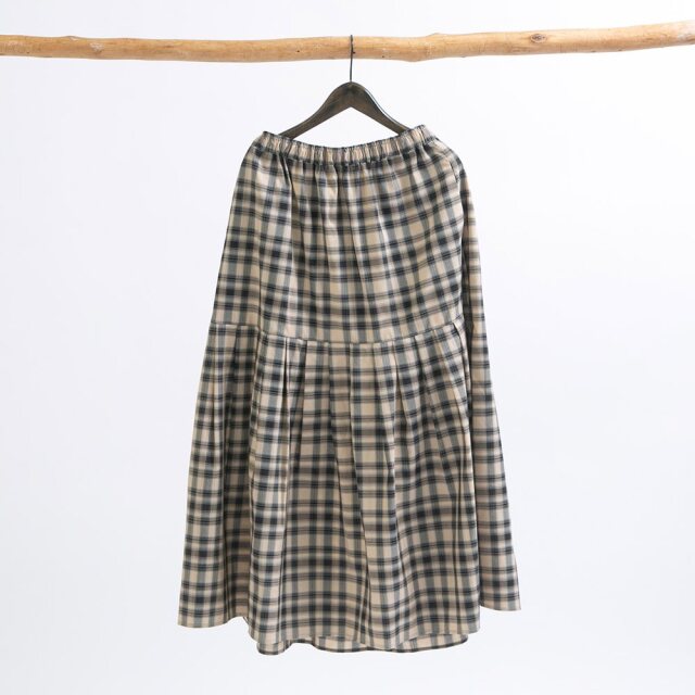 0624AT-57607 リヨセルコットンチェック２ＷＡＹスカート