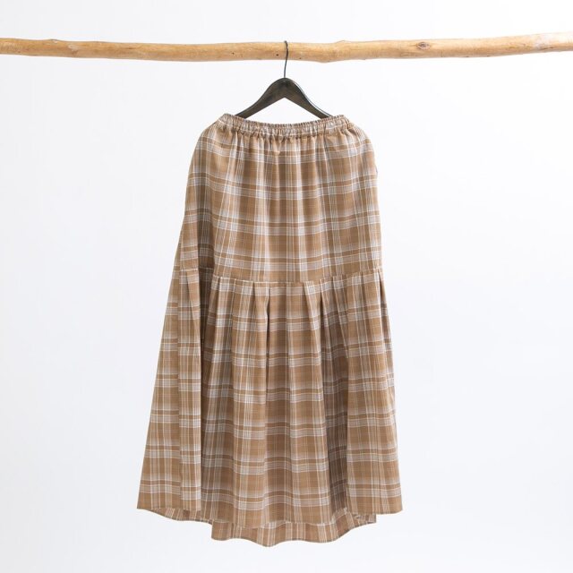 0624AT-57607 リヨセルコットンチェック２ＷＡＹスカート
