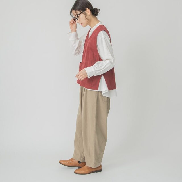 0624AT40035 コットンダブルガーゼベスト