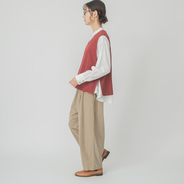 0624AT40035 コットンダブルガーゼベスト