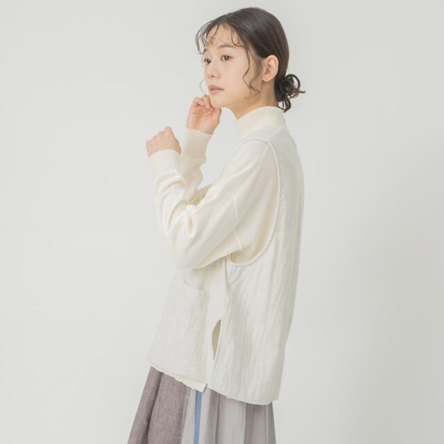 0624AT40035 コットンダブルガーゼベスト