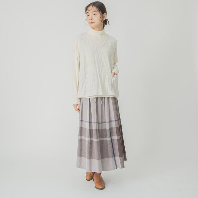 0624AT40035 コットンダブルガーゼベスト