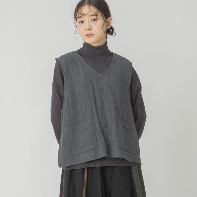 0624AT40035 コットンダブルガーゼベスト