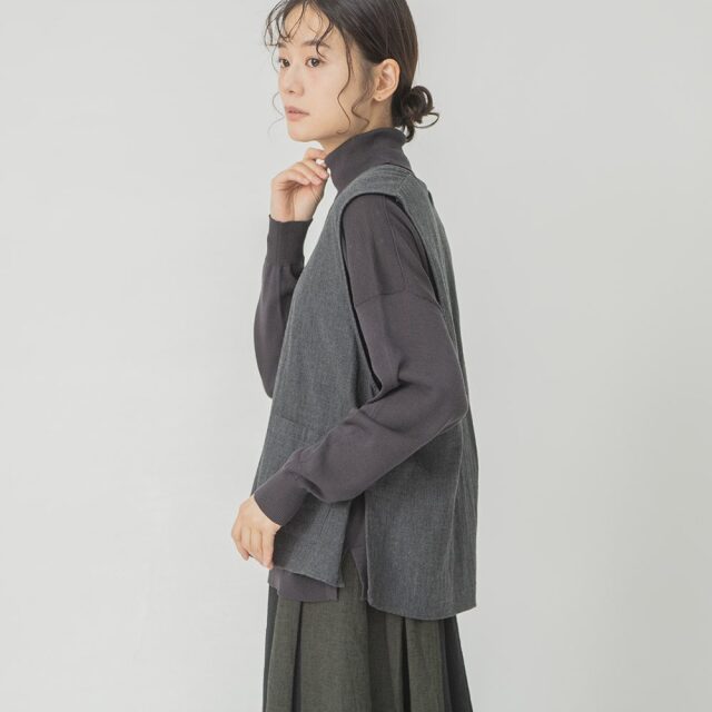 0624AT40035 コットンダブルガーゼベスト