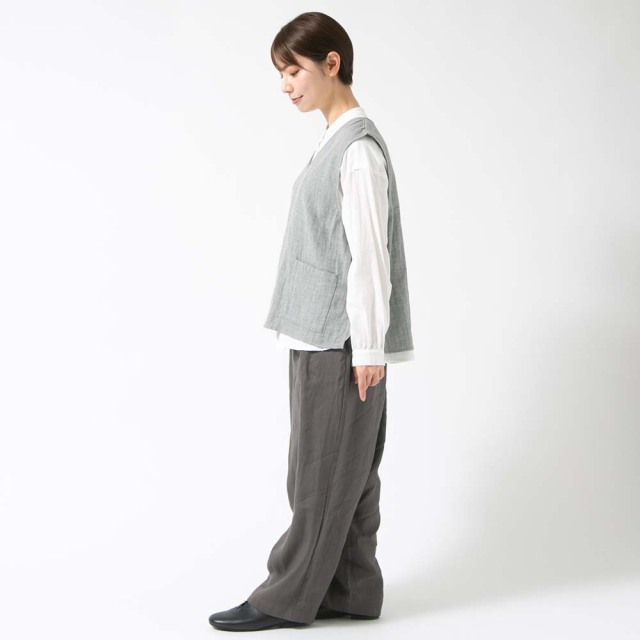 0624AT40035 コットンダブルガーゼベスト