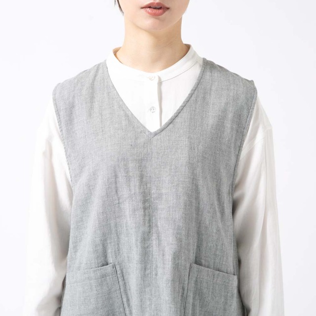 0624AT40035 コットンダブルガーゼベスト