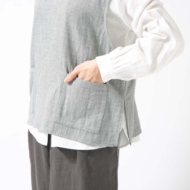 0624AT40035 コットンダブルガーゼベスト