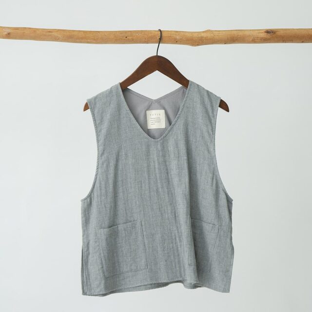 0624AT40035 コットンダブルガーゼベスト