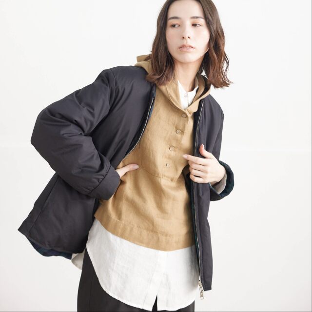 0624AT64563ハイカウントコットンダウンリバーシブルジャケット