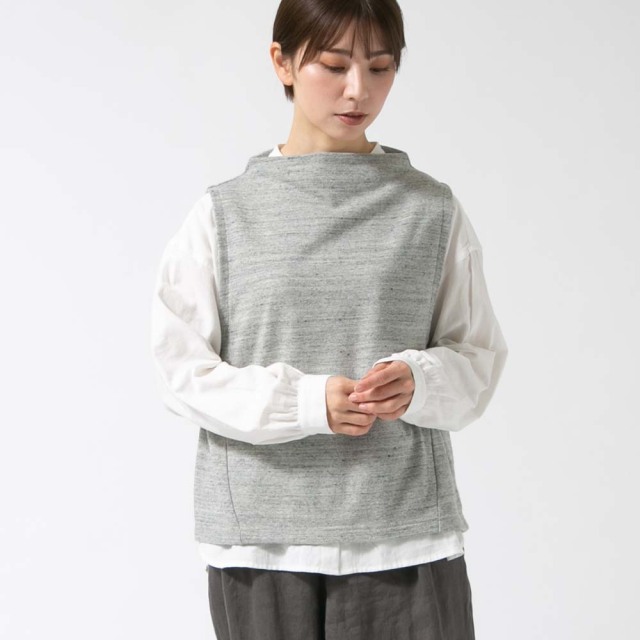 0624AT70844コットンヴィンテージ裏毛ボトルネックベスト