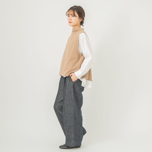 0624AT70844コットンヴィンテージ裏毛ボトルネックベスト