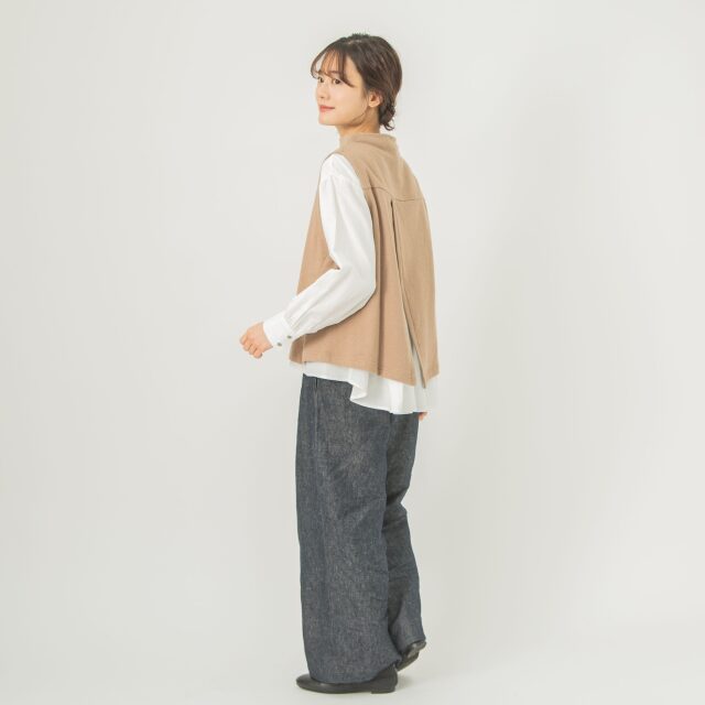 0624AT70844コットンヴィンテージ裏毛ボトルネックベスト