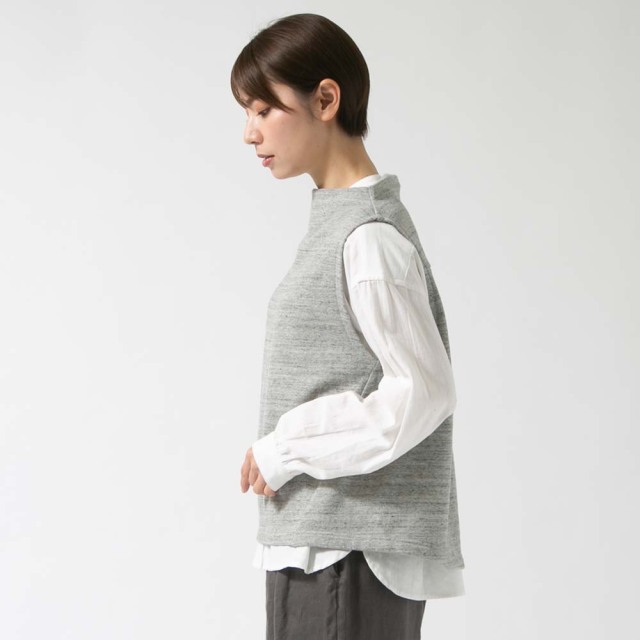 0624AT70844コットンヴィンテージ裏毛ボトルネックベスト