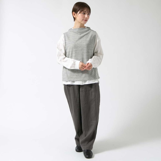 0624AT70844コットンヴィンテージ裏毛ボトルネックベスト