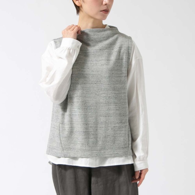 0624AT70844コットンヴィンテージ裏毛ボトルネックベスト