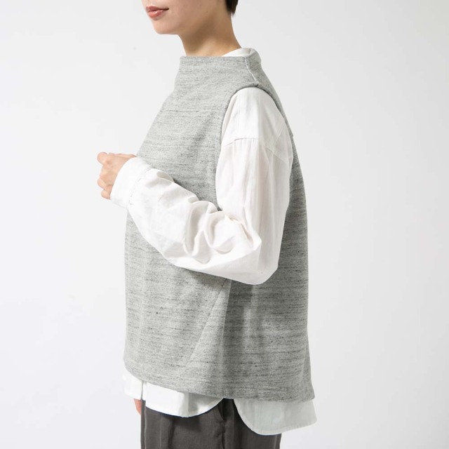 0624AT70844コットンヴィンテージ裏毛ボトルネックベスト