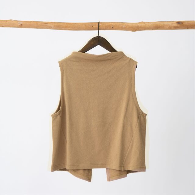 0624AT70844コットンヴィンテージ裏毛ボトルネックベスト